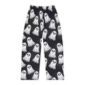 Ghost Print Pajama Pants — Women's Halloween Lounge Sleepwear