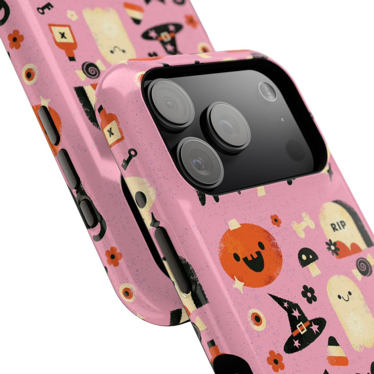 Cute Pink Halloween Magnetic Impact Phone Case — Ghosts, Pumpkins & Skulls