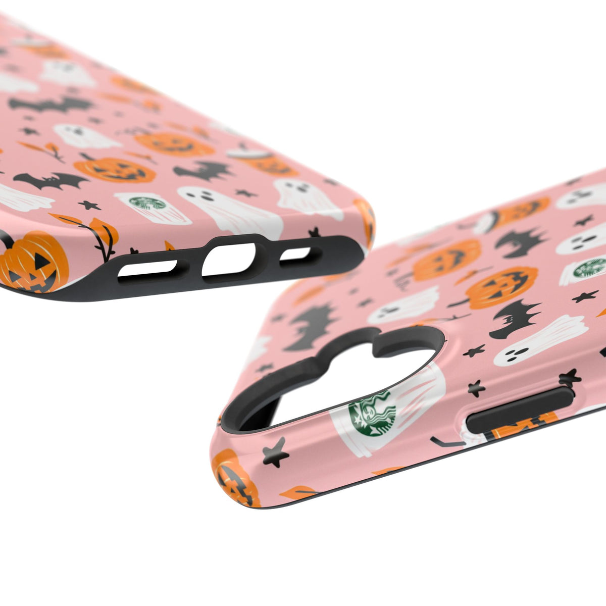 Halloween Cute Pattern Phone Case — Pink Ghosts, Pumpkins & Bats Magnetic Impact-Resistant
