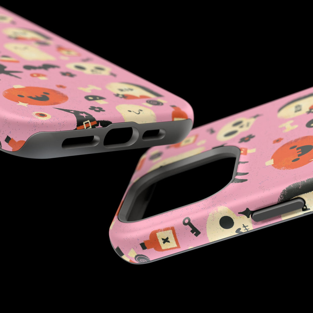 Cute Pink Halloween Magnetic Impact Phone Case — Ghosts, Pumpkins & Skulls