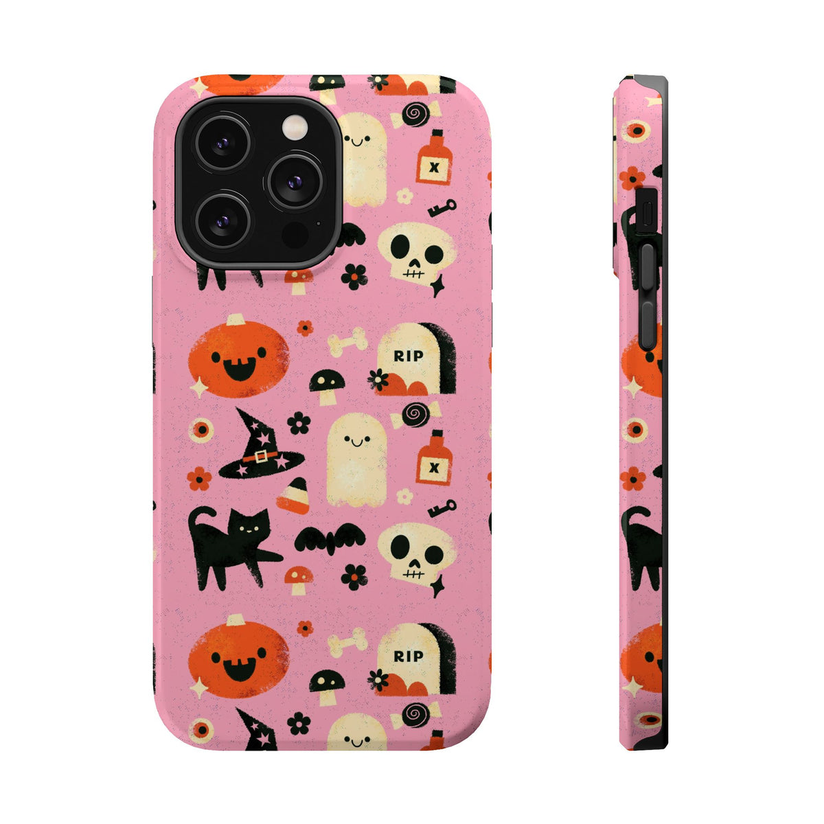 Cute Pink Halloween Magnetic Impact Phone Case — Ghosts, Pumpkins & Skulls