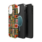Halloween Stamp Pattern Phone Case — Cute Spooky Icons Magnetic Impact-Resistant Case