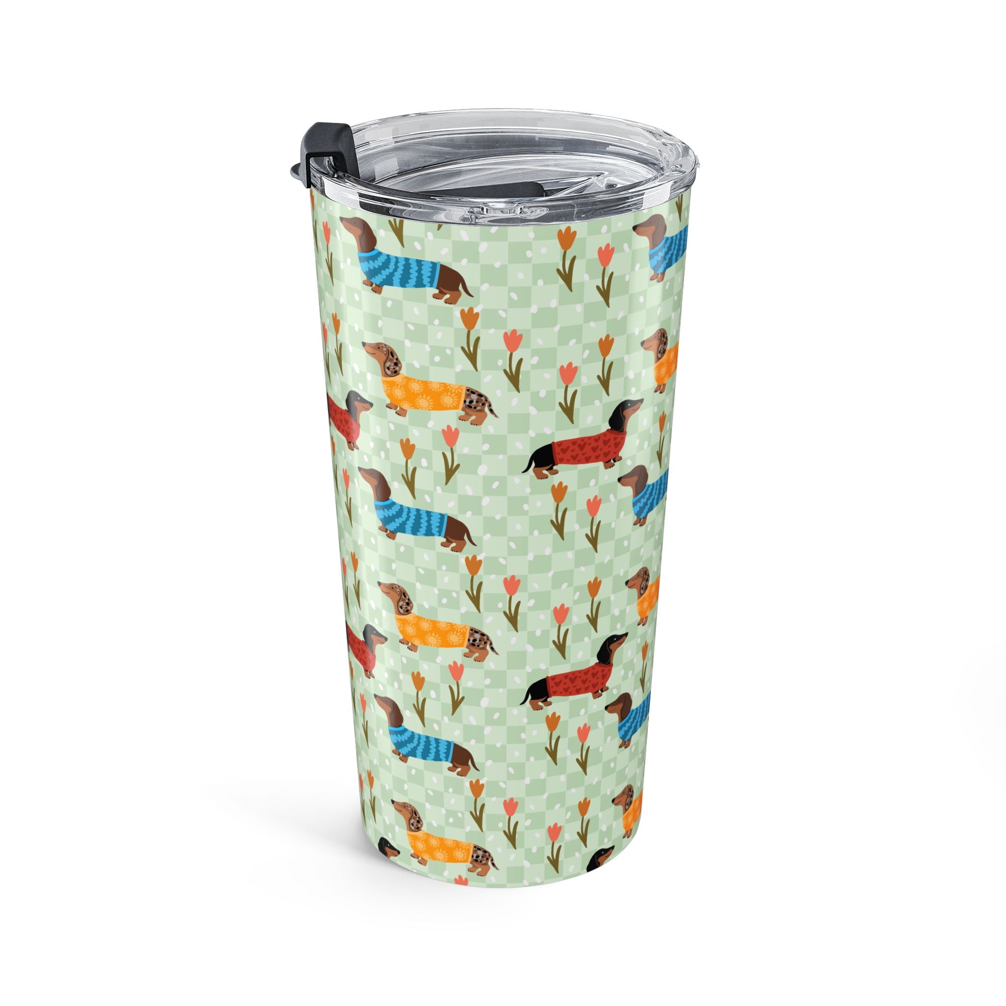 20oz Dachshund Pattern– Colorful Wiener Dog Travel Cup