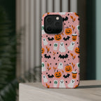 Halloween Cute Pattern Phone Case — Pink Ghosts, Pumpkins & Bats Magnetic Impact-Resistant