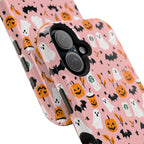 Halloween Ghosts & Pumpkins Magnetic Phone Case — Cute Pink Spooky Pattern