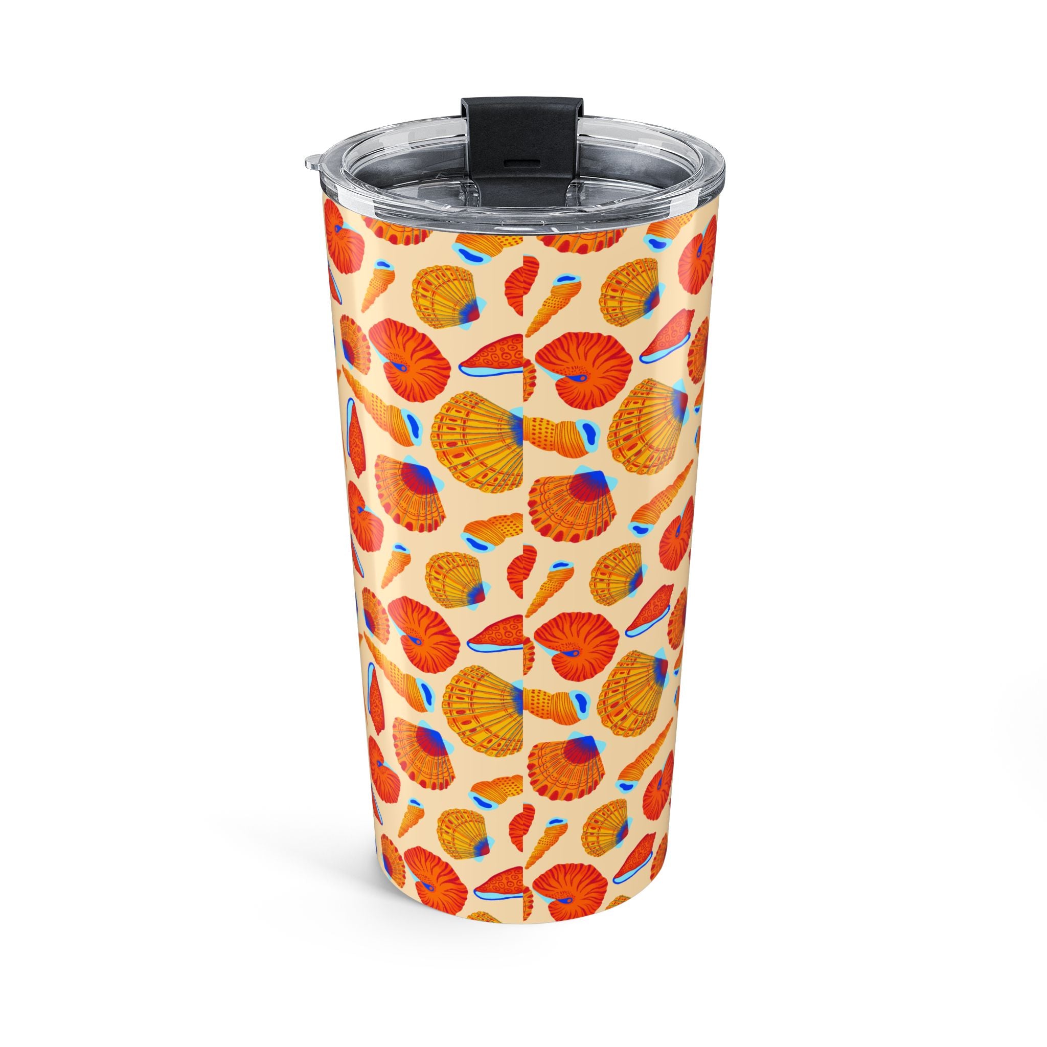 20oz Seashell Pattern Tumbler — Colorful Coastal Drink Thermos