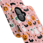 Halloween Cute Pattern Phone Case — Pink Ghosts, Pumpkins & Bats Magnetic Impact-Resistant