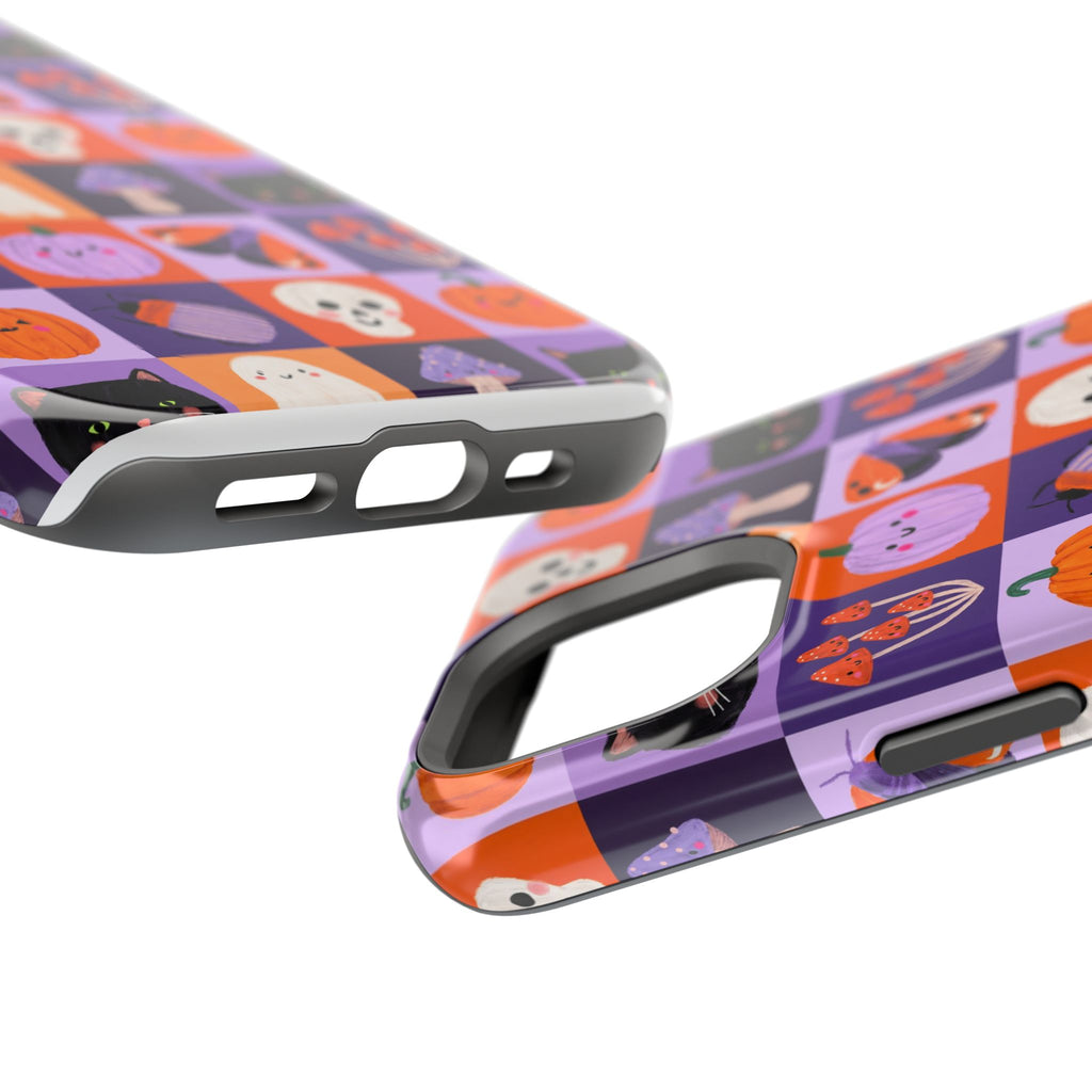 Halloween Pattern Magnetic Impact-Resistant Phone Case — Cute Pumpkins, Cats & Ghosts