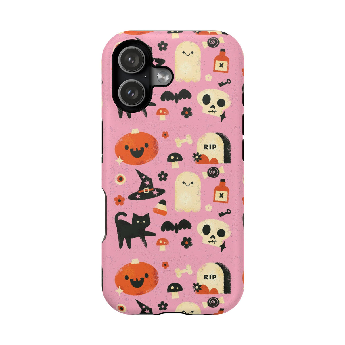 Cute Pink Halloween Magnetic Impact Phone Case — Ghosts, Pumpkins & Skulls