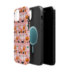 Halloween Ghosts & Pumpkins Magnetic Phone Case — Cute Pink Spooky Pattern