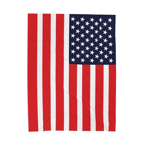 American Flag Velveteen Plush Blanket — Soft Patriotic Throw for Home, 4th of July & Memorial Day