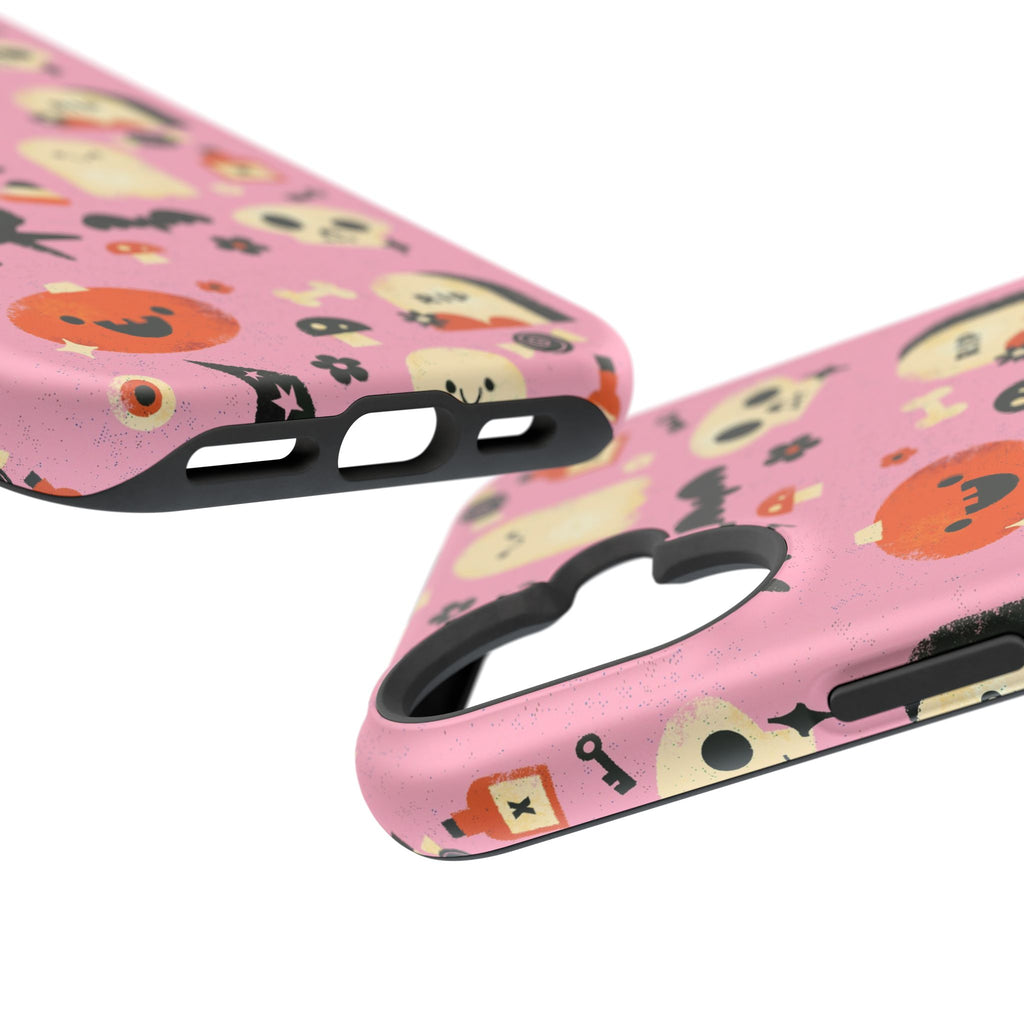 Cute Pink Halloween Magnetic Impact Phone Case — Ghosts, Pumpkins & Skulls