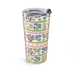 Floral Stripe 20oz Tumbler – Pastel Garden Travel Cup