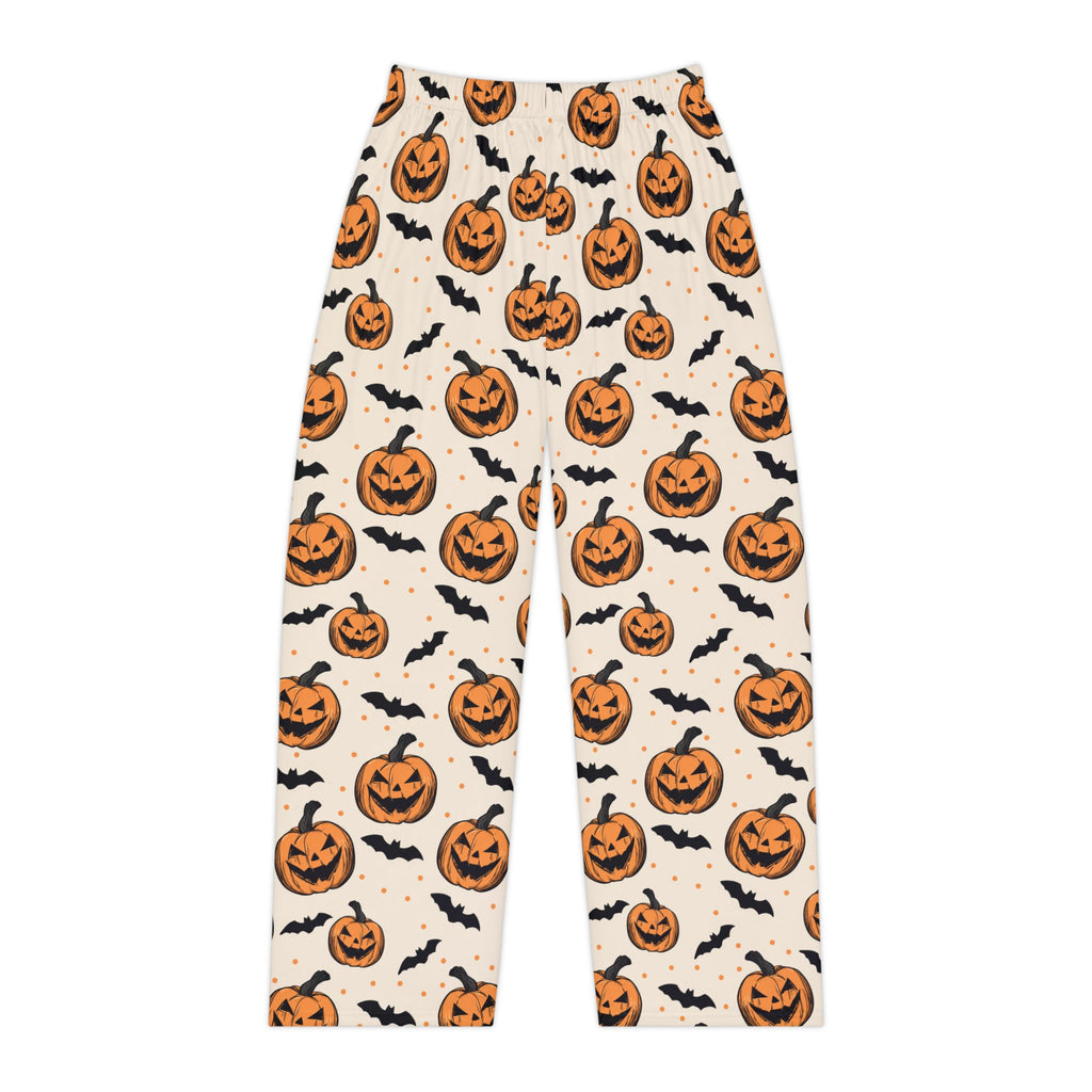 Halloween Pumpkin & Bat Women's Pajama Pants — Cozy Spooky Sleepwear