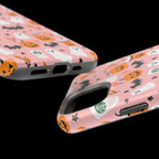 Halloween Cute Pattern Phone Case — Pink Ghosts, Pumpkins & Bats Magnetic Impact-Resistant
