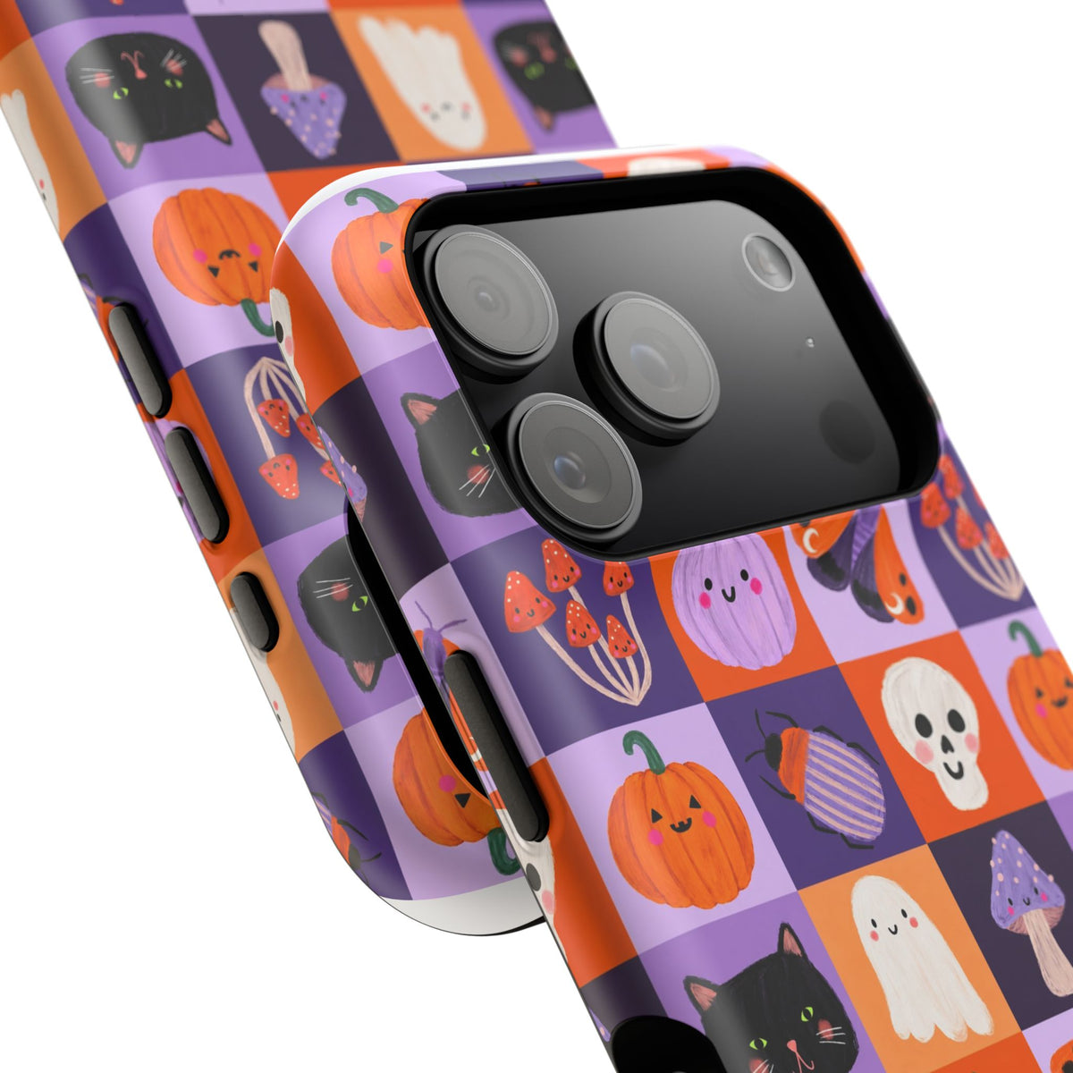 Halloween Pattern Magnetic Impact-Resistant Phone Case — Cute Pumpkins, Cats & Ghosts