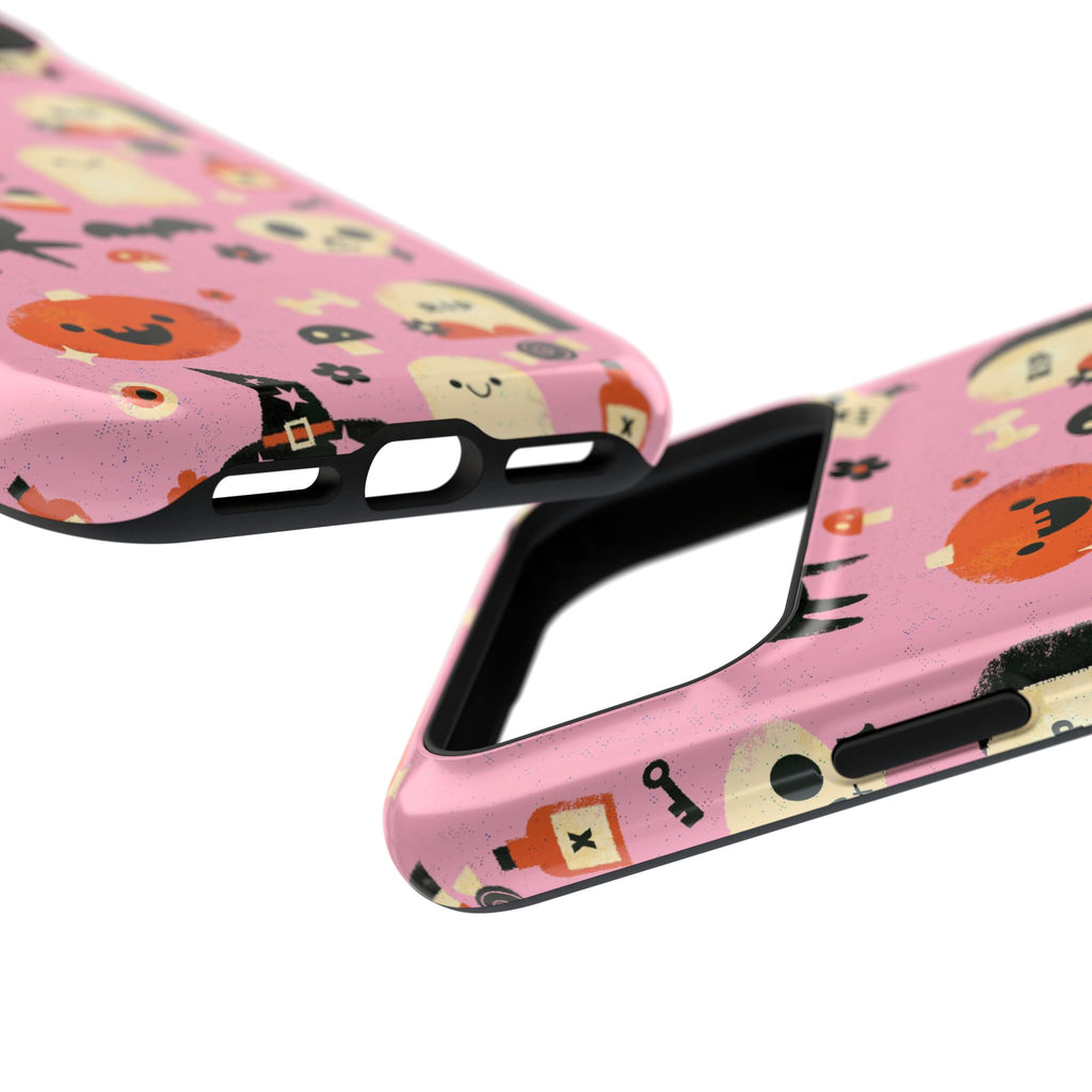 Cute Pink Halloween Magnetic Impact Phone Case — Ghosts, Pumpkins & Skulls