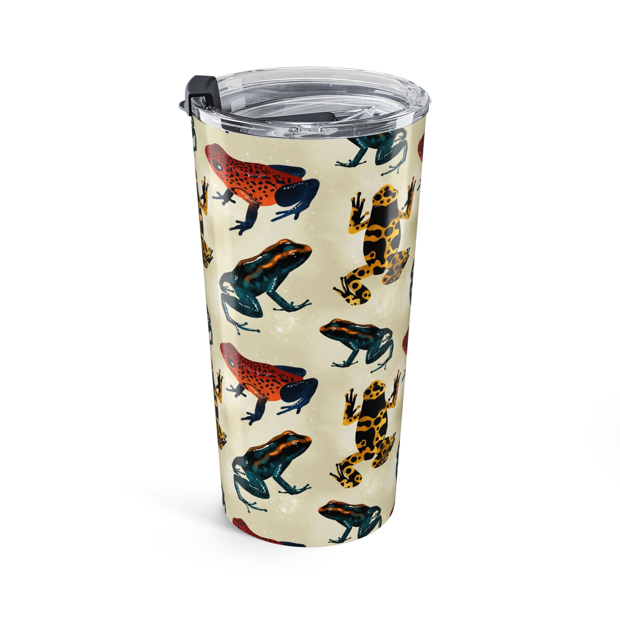 20oz Costa Rican Frog Pattern Tumbler — Colorful Poison Dart Frog Travel Cup
