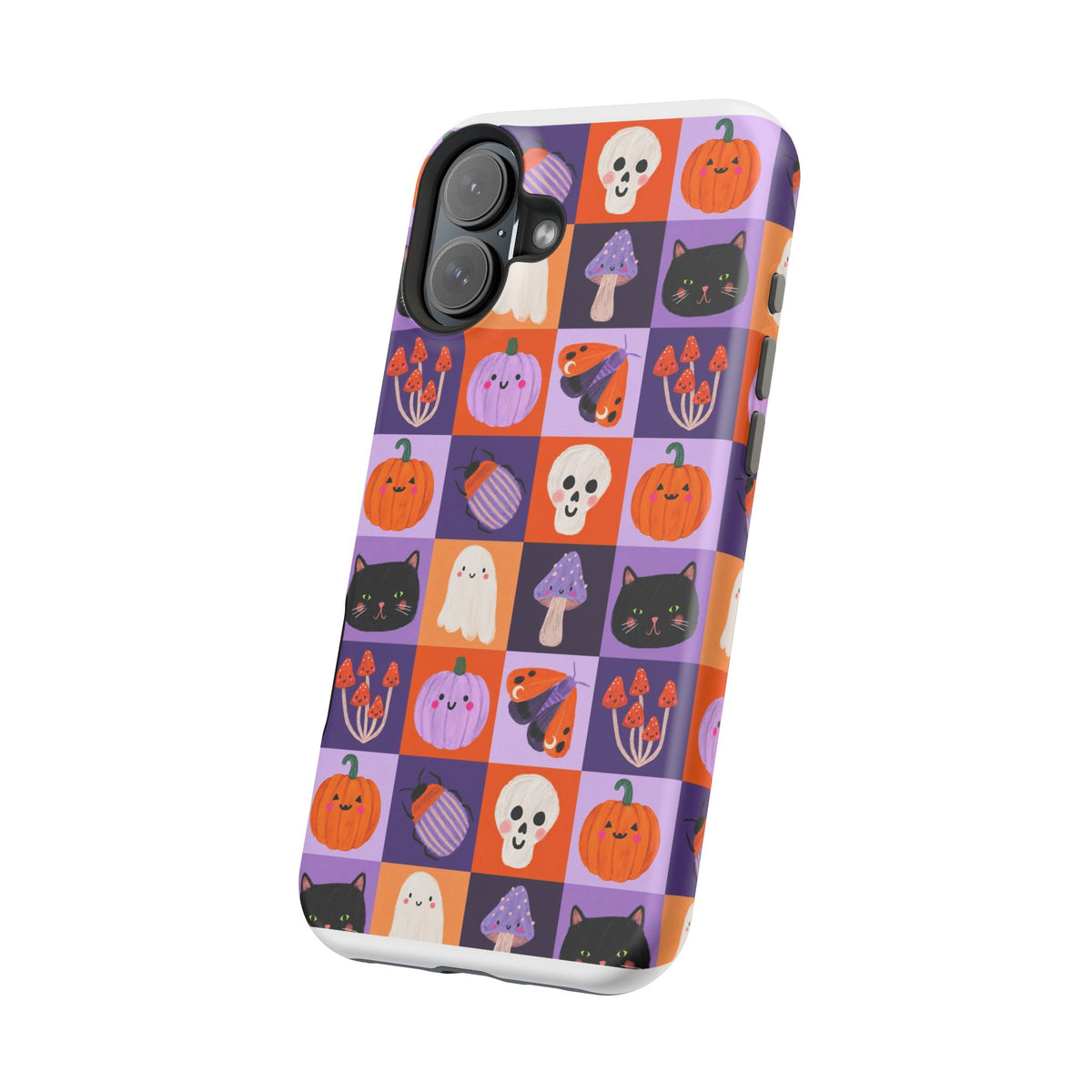 Halloween Pattern Magnetic Impact-Resistant Phone Case — Cute Pumpkins, Cats & Ghosts