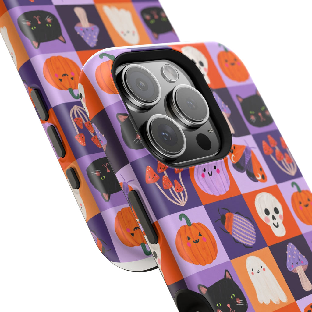 Halloween Pattern Magnetic Impact-Resistant Phone Case — Cute Pumpkins, Cats & Ghosts
