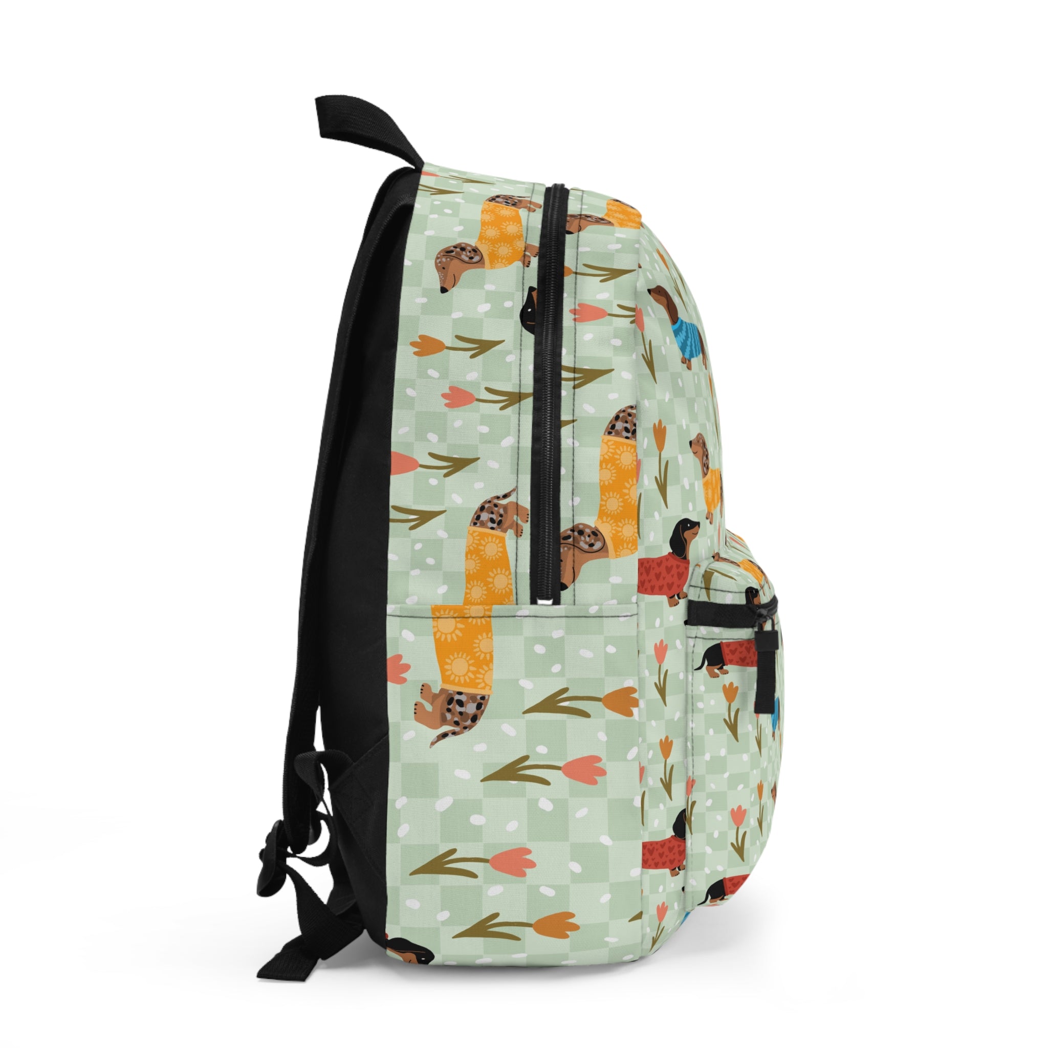 Dachshund Pattern Backpack — Cute Retro Sausage Dog Print School Bag