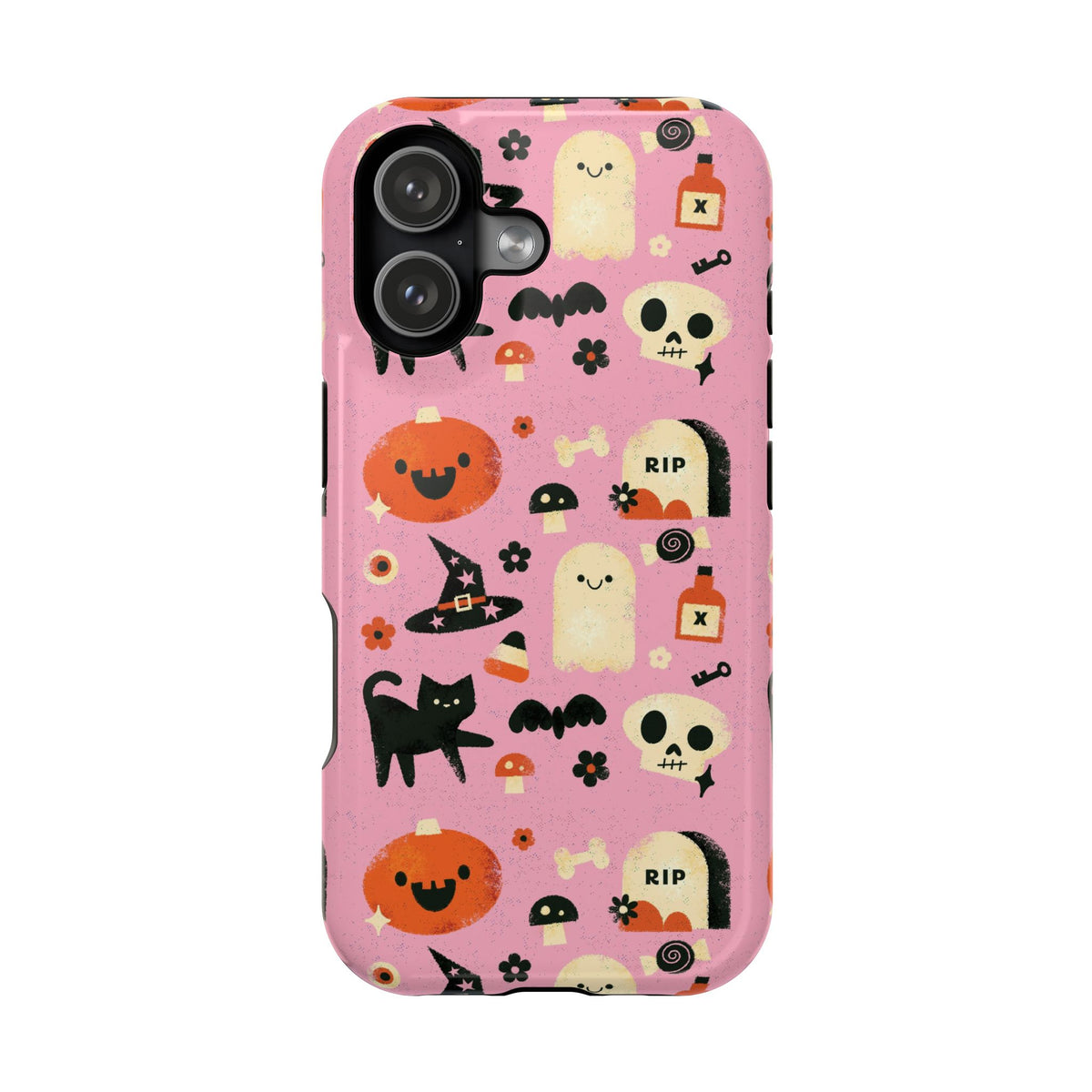 Cute Pink Halloween Magnetic Impact Phone Case — Ghosts, Pumpkins & Skulls