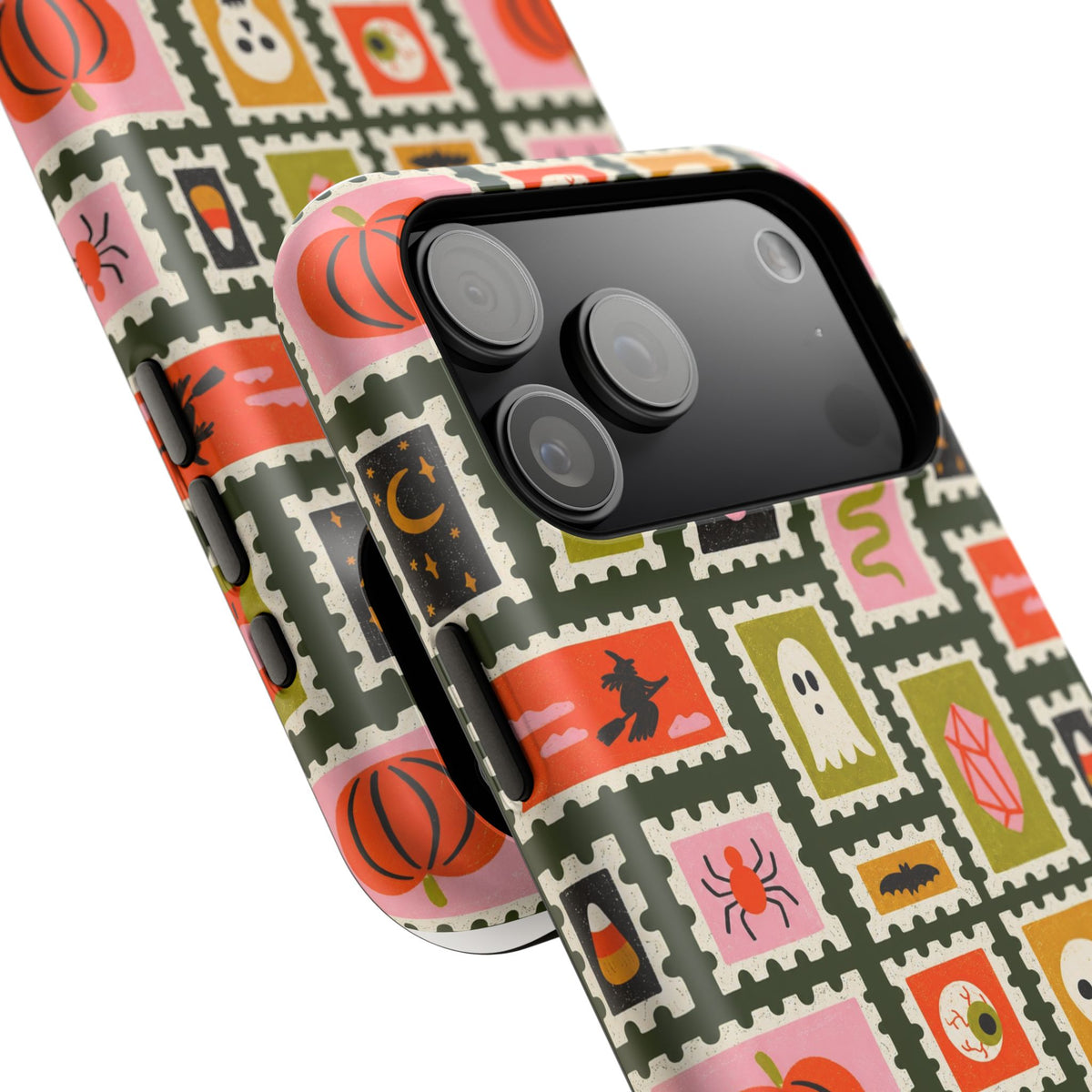 Halloween Stamp Pattern Phone Case — Cute Spooky Icons Magnetic Impact-Resistant Case